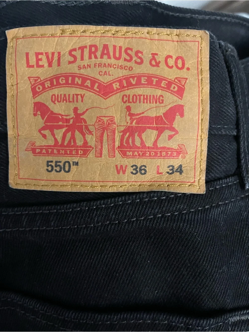 Levi 550 Classic Black Jeans Size 36/34
